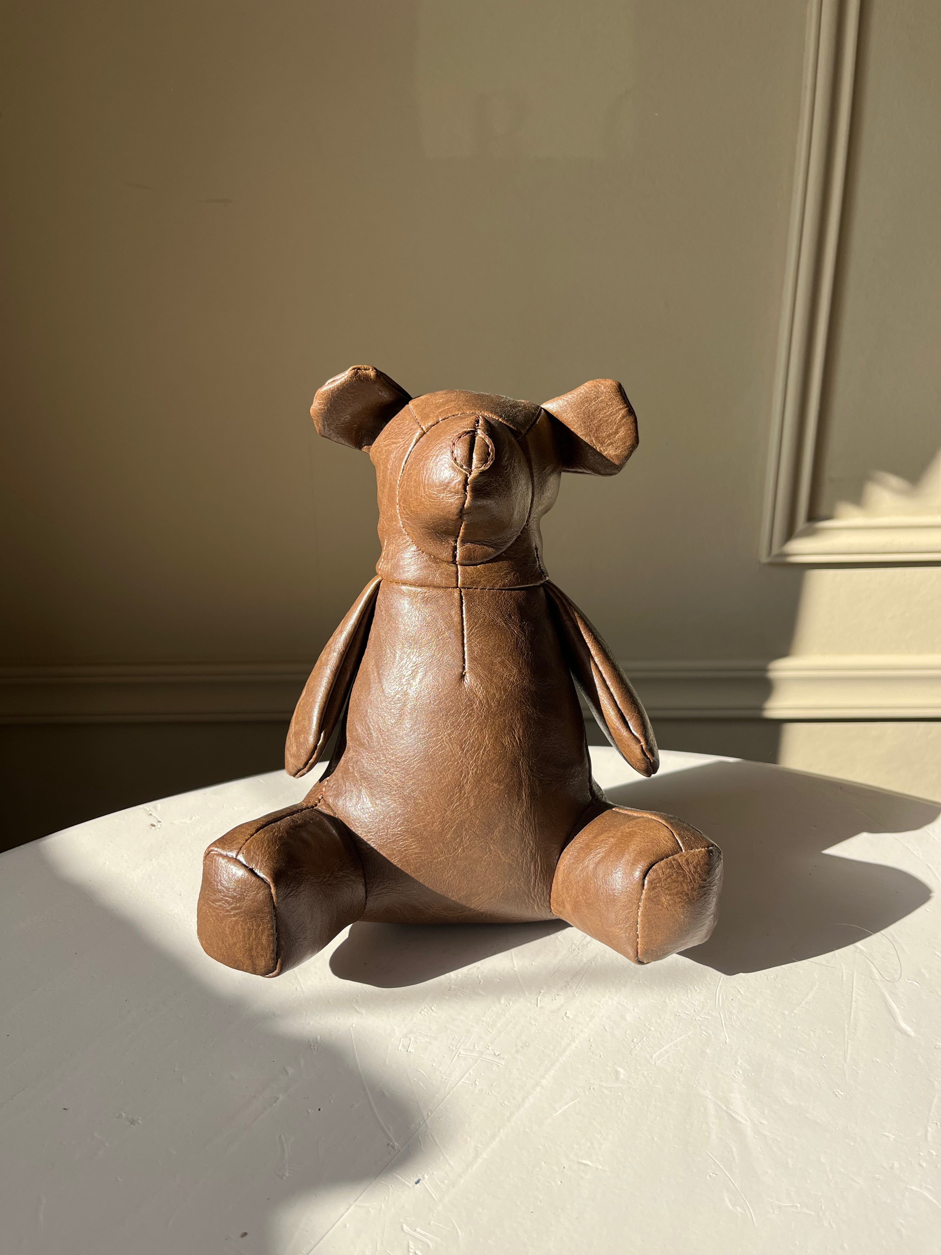 Leather Bear - Doorstop